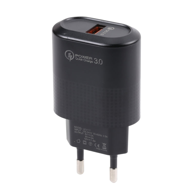 LZ-2117 18W QC3.0 3.1A USB急速充電器、EUプラグ、EUプラグ