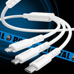 WEKOME WDC-02 潮流エネルギーシリーズ 3A USB to 8ピン+Type-C+Micro USB 3-in-1 PVCデータケーブル、長さ: 1.2m