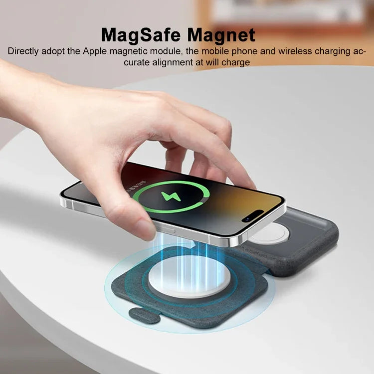 MOMAX UD30 Q.Mag Go 2-in-1 折りたたみ式 Magsafe 磁気ワイヤレス充電器