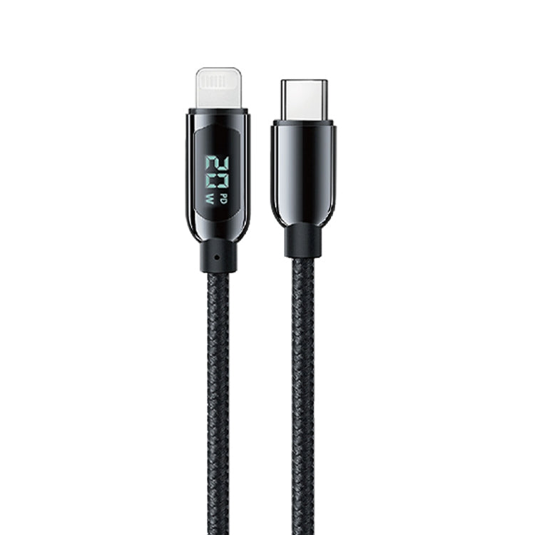Mutural Li-CC001 1.2m PD20W デジタル表示 USB-C / Type-C から 8ピン充電データケーブル、Type-C から 8ピン