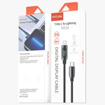 Mutural Li-CC001 1.2m PD20W デジタル表示 USB-C / Type-C から 8ピン充電データケーブル、Type-C から 8ピン