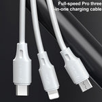 WK WDC-103 3A 3in1 8ピン + Micro USB + Type-C / USB-C フルスピードプロ充電データケーブル、長さ：1.15m