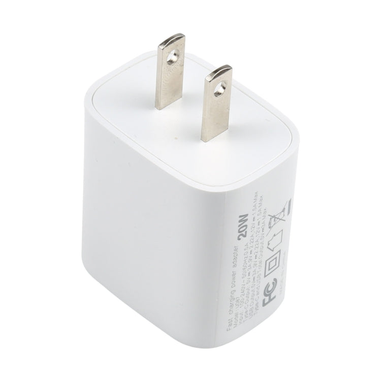 U087 20W USB-C / Type-C + USBポート 急速充電 トラベルチャージャー、USプラグ、USプラグ