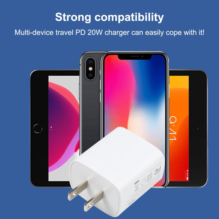 U087 20W USB-C / Type-C + USBポート 急速充電 トラベルチャージャー、USプラグ、USプラグ