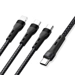 100W 6A Type-C から 8ピン+Type-C+Micro USB 充電データケーブル、1.3m