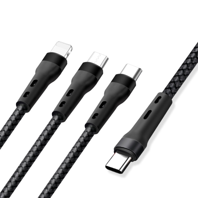 100W 6A Type-C から 8ピン+Type-C+Micro USB 充電データケーブル、1.3m