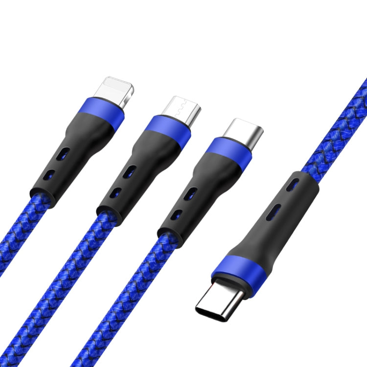 100W 6A Type-C から 8ピン+Type-C+Micro USB 充電データケーブル、1.3m