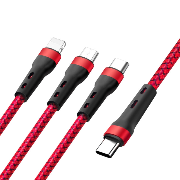 100W 6A Type-C から 8ピン+Type-C+Micro USB 充電データケーブル、1.3m