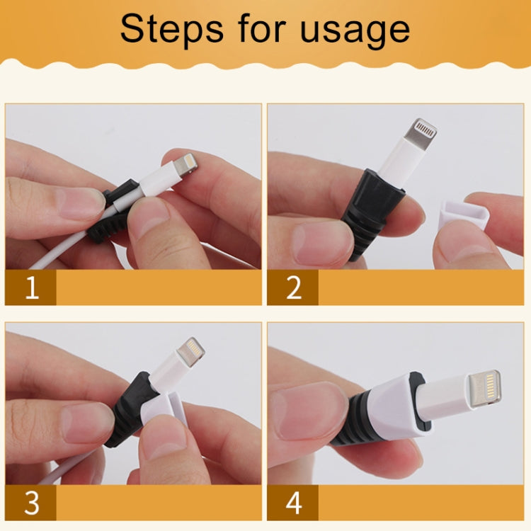 2個入り 断線防止USB充電ケーブルワインダー 保護ケース スリーブ