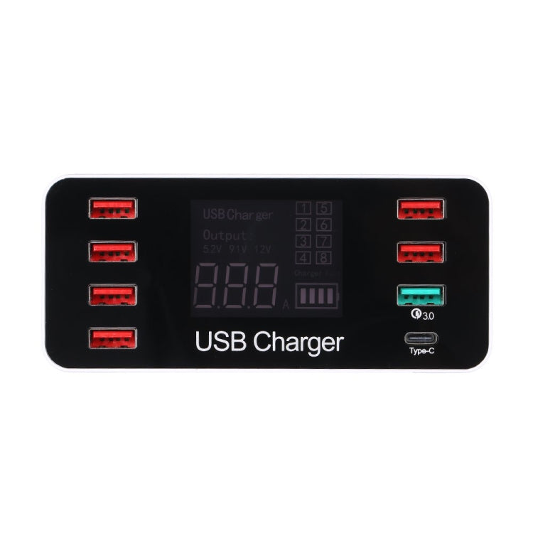 A9 Plus（グローバル版）多機能 AC 100V~240V 8ポート USB デジタル表示 LCD 着脱式充電ステーション スマートチャージャー ワイヤレス充電対応 QC3.0対応、A9 Plus（グローバル版）