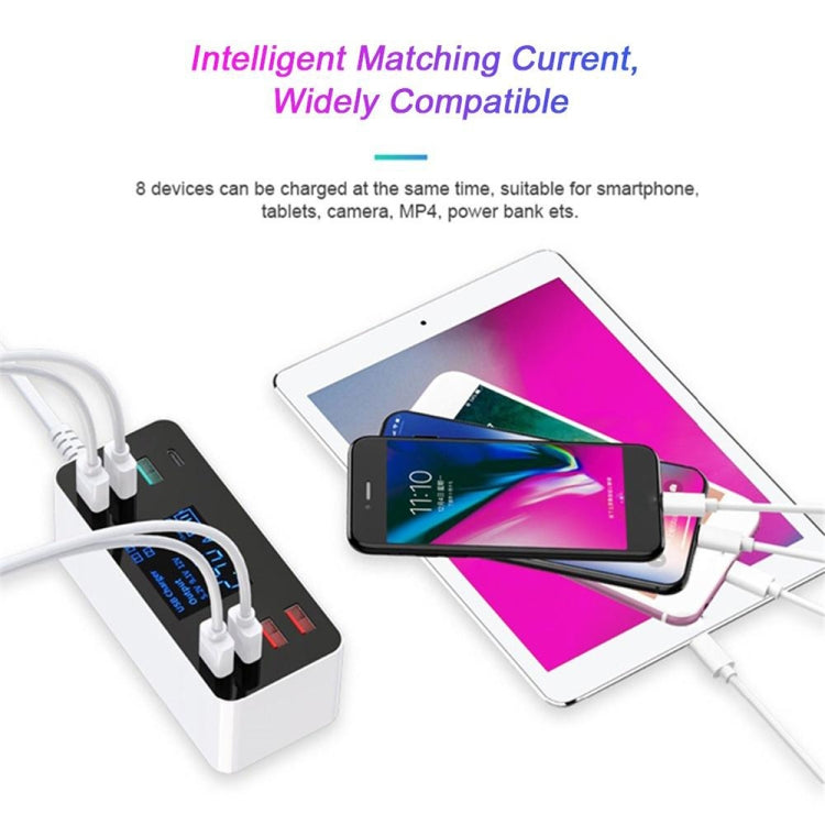 A9 Plus（グローバル版）多機能 AC 100V~240V 8ポート USB デジタル表示 LCD 着脱式充電ステーション スマートチャージャー ワイヤレス充電対応 QC3.0対応、A9 Plus（グローバル版）