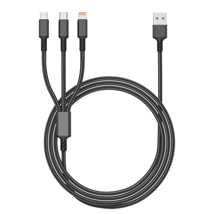 オレンジプラグ 3A 3in1 USB から Type-C / 8ピン / Micro USB 急速充電ケーブル、ケーブル長：1.2m、オレンジプラグ（ブラック）、オレンジプラグ（ブルー）、オレンジプラグ（レッド）、オレンジプラグ（シルバー）