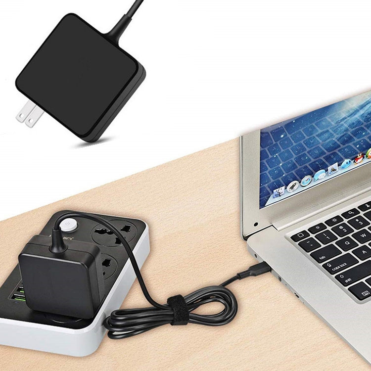 45W USB-C / タイプC電源アダプター ノートパソコン用ポータブル充電器 タイプC充電ケーブル付き USプラグ 45W USプラグ / ブラック