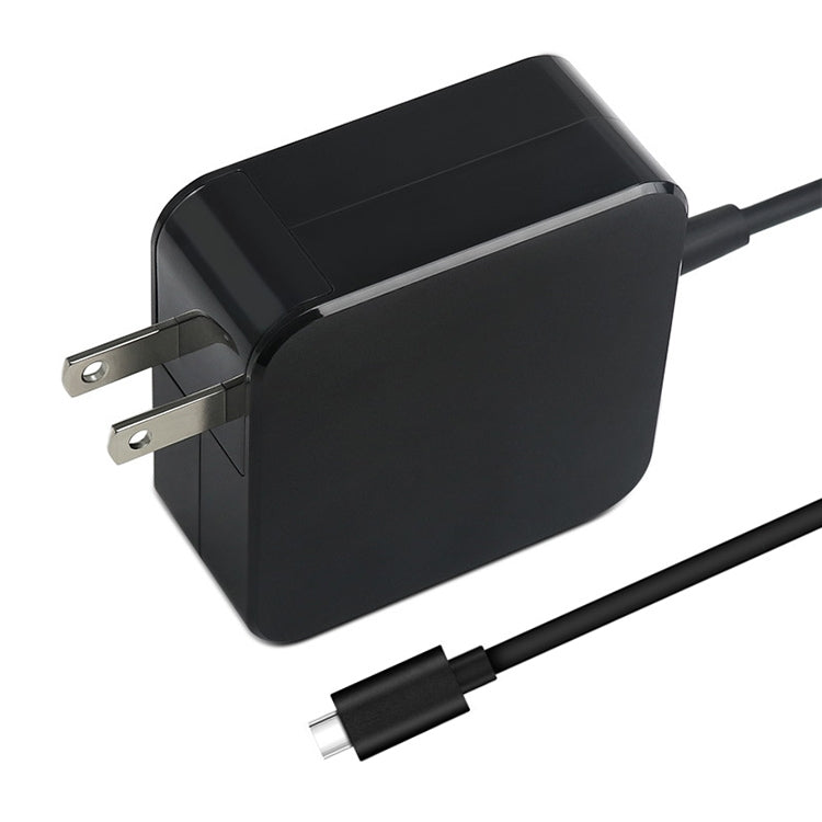 65W USB-C / タイプC電源アダプター ノートパソコン用ポータブル充電器 タイプC充電ケーブル付き USプラグ 65W USプラグ / ブラック