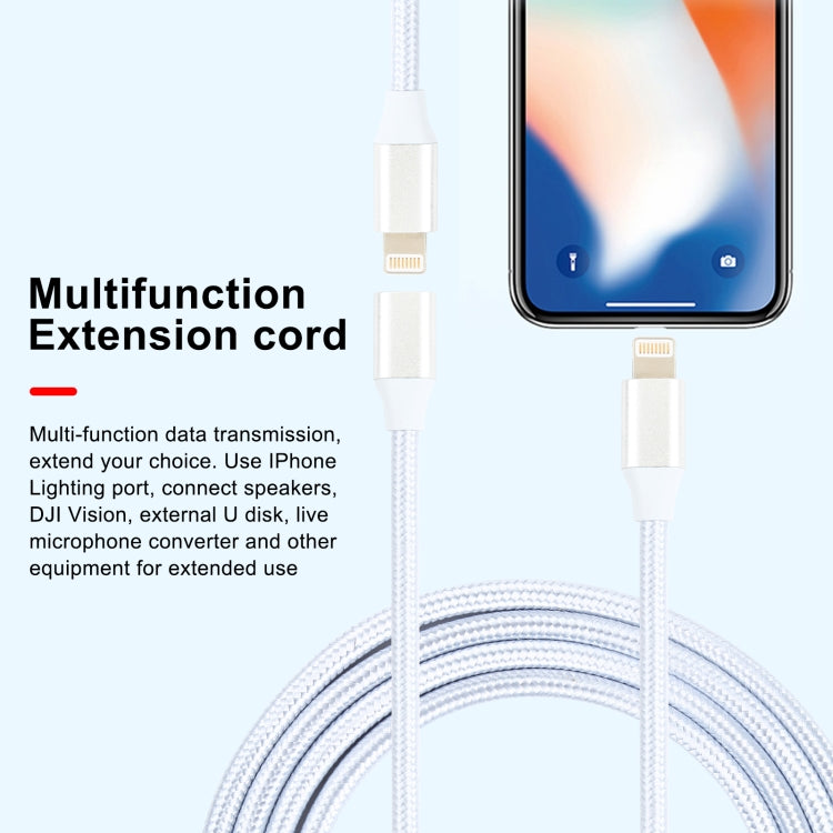 5V 2A 8ピンメスから8ピンオス編組電源延長ケーブル、ケーブル長：1m、延長ケーブル