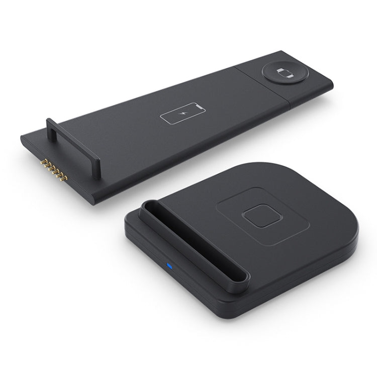 10W 3イン1 QC 3.0 縦型多機能ワイヤレス充電器 スタンド機能付き、携帯電話 / Apple Watch / AirPods対応