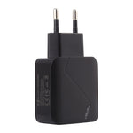 LZ-819A+C QC3.0 USB + PD 18W USB-C / Type-C インターフェース トラベルチャージャー インジケーターライト付き、EUプラグ、EUプラグ