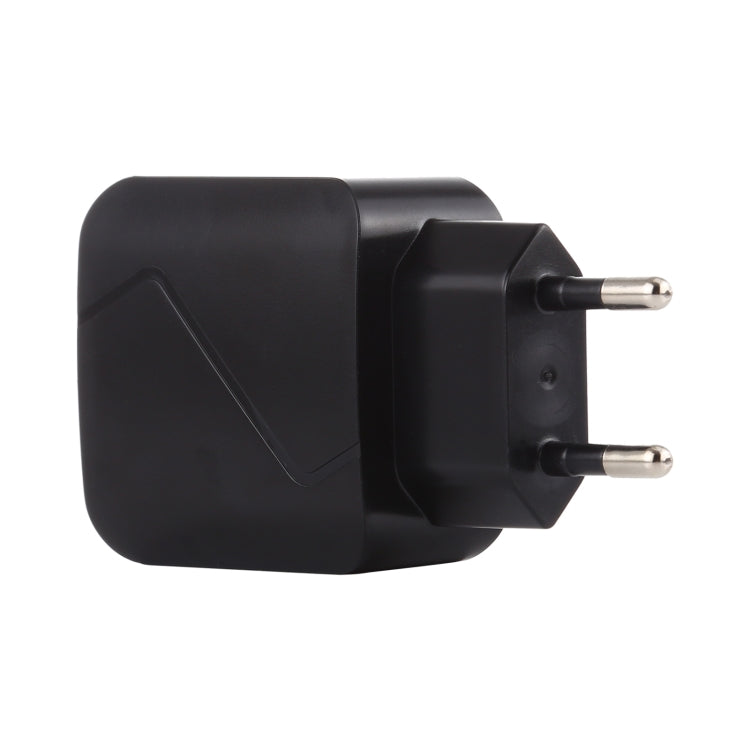 LZ-819A+C QC3.0 USB + PD 18W USB-C / Type-C インターフェース トラベルチャージャー インジケーターライト付き、EUプラグ、EUプラグ
