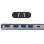 6イン1 USB 2.0 x 3 + HDMI + RJ45 + 8ピンメス充電ポートから8ピンオスへの多機能ドックステーションアダプター、79591