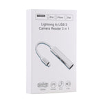 S-206 3イン1 8ピンオスから2 x USB 3.0 + 8ピンメス カメラリーダーアダプター、S-206