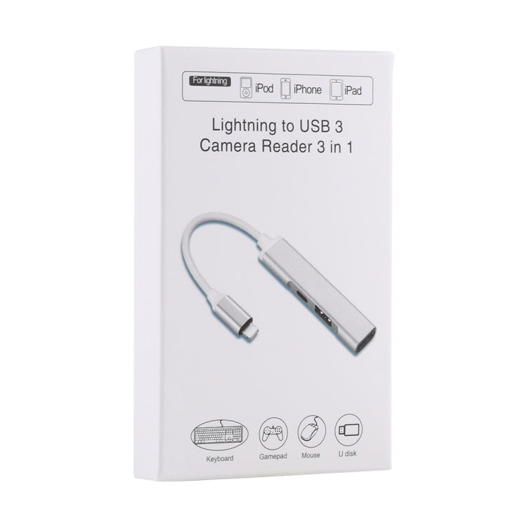 S-206 3イン1 8ピンオスから2 x USB 3.0 + 8ピンメス カメラリーダーアダプター、S-206