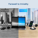 3イン1 25W 多機能マグネティックワイヤレス充電器 携帯電話＆Apple Watch＆AirPods対応、カラフルLEDライト付き