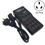 W-858 12A 12ポート USB急速充電ドック デスクトップスマートチャージャー AC100-240V、AUプラグ、AUプラグ