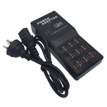 W-858 12A 12ポート USB急速充電ドック デスクトップスマートチャージャー AC100-240V、AUプラグ、AUプラグ