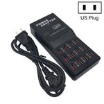 W-858 12A 12ポート USB急速充電ドック デスクトップスマートチャージャー AC100-240V、USプラグ、USプラグ