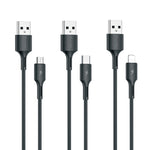 WK WDC-136 USB to 8ピン 3A急速充電データケーブル、USB to 8ピン（ブラック）、USB to 8ピン（ホワイト）