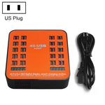 WLX-840 200W 40ポートUSBデジタルディスプレイスマート充電ステーション AC100-240V、USプラグ（ブラック＋オレンジ）、USプラグ