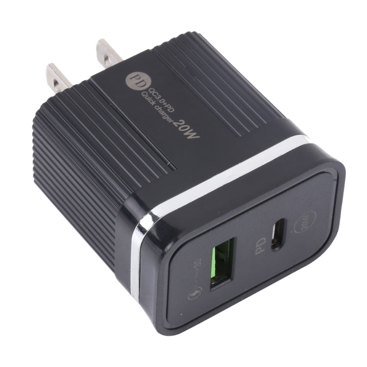 46-A2C2 20W PD + QC3.0 USB 多機能急速充電器、USプラグ、USプラグ