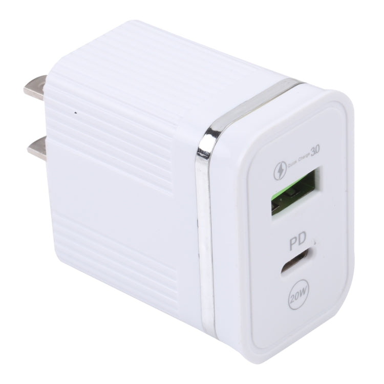 46-A2C2 20W PD + QC3.0 USB 多機能急速充電器、USプラグ、USプラグ