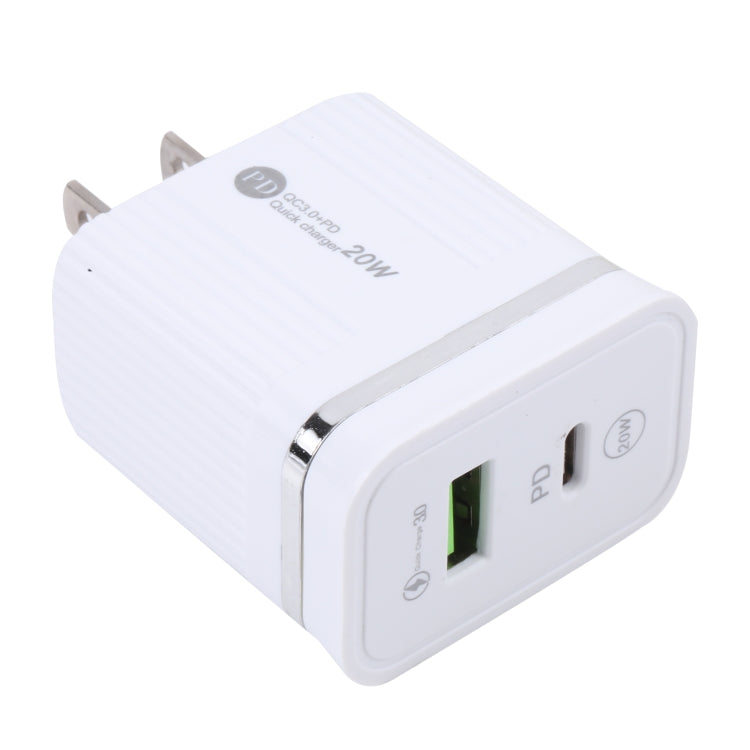46-A2C2 20W PD + QC3.0 USB 多機能急速充電器、USプラグ、USプラグ