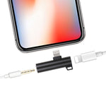 2-in-1 ボールヘッド形状 8ピン＋3.5mmから8ピンオス 充電オーディオアダプター