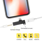 2-in-1 ボールヘッド形状 8ピン＋3.5mmから8ピンオス 充電オーディオアダプター