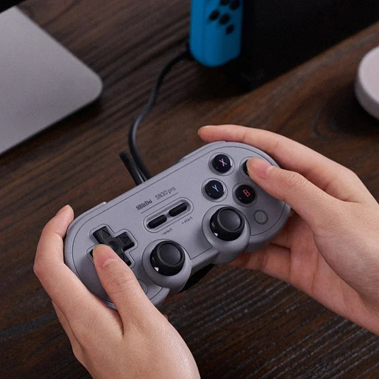 8Bitdo SN30 PRO USB 有線ゲームパッド ジョイスティック Switch / Steam / PC 用、SN30 PRO 有線(グレー)