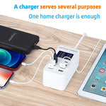 A8T 60W 8ポート USB + QC3.0 + PD Type-C スマート充電ステーション デジタルディスプレイ付き AC100-240V、AUプラグ、A8T AUプラグ