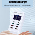 A8T 60W 8ポート USB + QC3.0 + PD Type-C スマート充電ステーション デジタルディスプレイ付き AC100-240V、UKプラグ、A8T UKプラグ