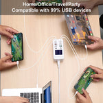 A8T 60W 8ポート USB + QC3.0 + PD Type-C スマート充電ステーション デジタルディスプレイ付き AC100-240V、UKプラグ、A8T UKプラグ