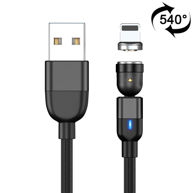 2m 3A出力 USB to 8ピン 540度回転マグネットデータ同期充電ケーブル、2m 8ピン
