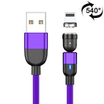 2m 3A出力 USB to 8ピン 540度回転マグネットデータ同期充電ケーブル、2m 8ピン