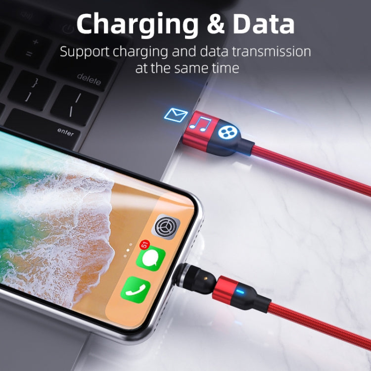 2m 3A出力 USB to 8ピン 540度回転マグネットデータ同期充電ケーブル、2m 8ピン