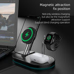 S20 4-in-1 15W 多機能マグネティックワイヤレス充電器 夜間ライト＆ホルダー付き 携帯電話 / AirPods用、S20 ブラック、S20 ホワイト