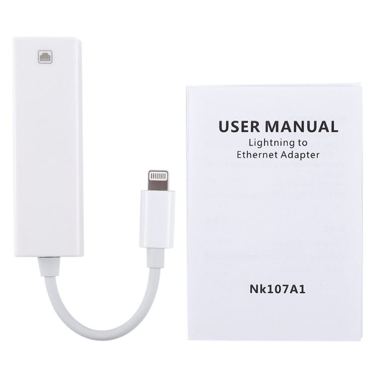 NK107A1 8ピン to RJ45 イーサネット LAN ネットワークアダプターケーブル iPhone / iPad シリーズ用、全長16cm