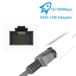NK107A1 8ピン to RJ45 イーサネット LAN ネットワークアダプターケーブル iPhone / iPad シリーズ用、全長16cm