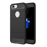 For iPhone 8 Plus Brushed Texture Fiber TPU Rugged Armor Protective Case, For iPhone 8 Plus