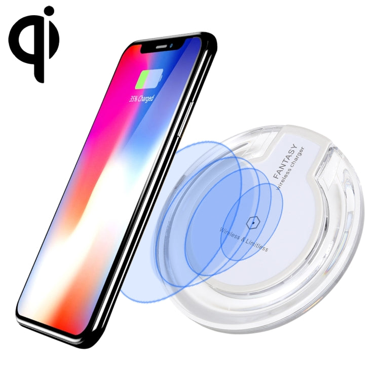 FANTASY 5V 1A出力 Qi規格 超薄型ワイヤレス充電器 充電インジケーター付き、QI規格対応スマートフォン対応、FANTASY 5V 1A、FANTASY ホワイト