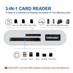 NK-1081 8ピン to SD + TF + USBポート カメラリーダーアダプター