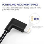 1m 2A USB to 8 Pin Nylon Weave Style Double Elbow Data Sync Charging Cable, 1m 8 Pin 2A